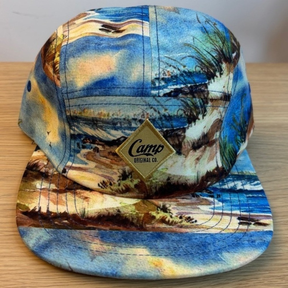 Camp‎ Original Co Hat 5-Panel Camper Beach Landscape Print Multicolor OSFM
